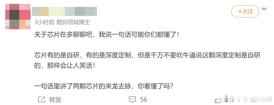 芯片有深度定制的，这说的哪家呢？