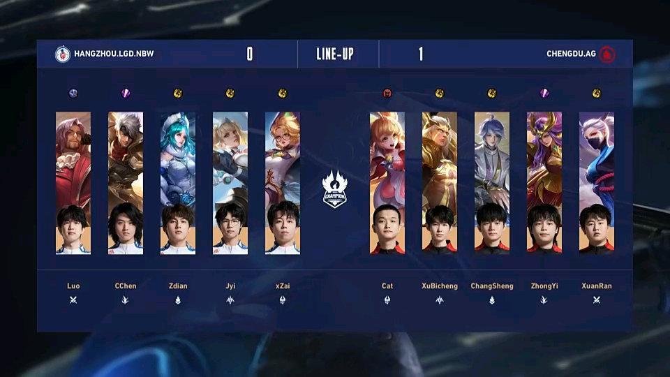 【2023王者世冠KIC】杭州LGD.NBW vs 成都AG超玩会本局BP如下：