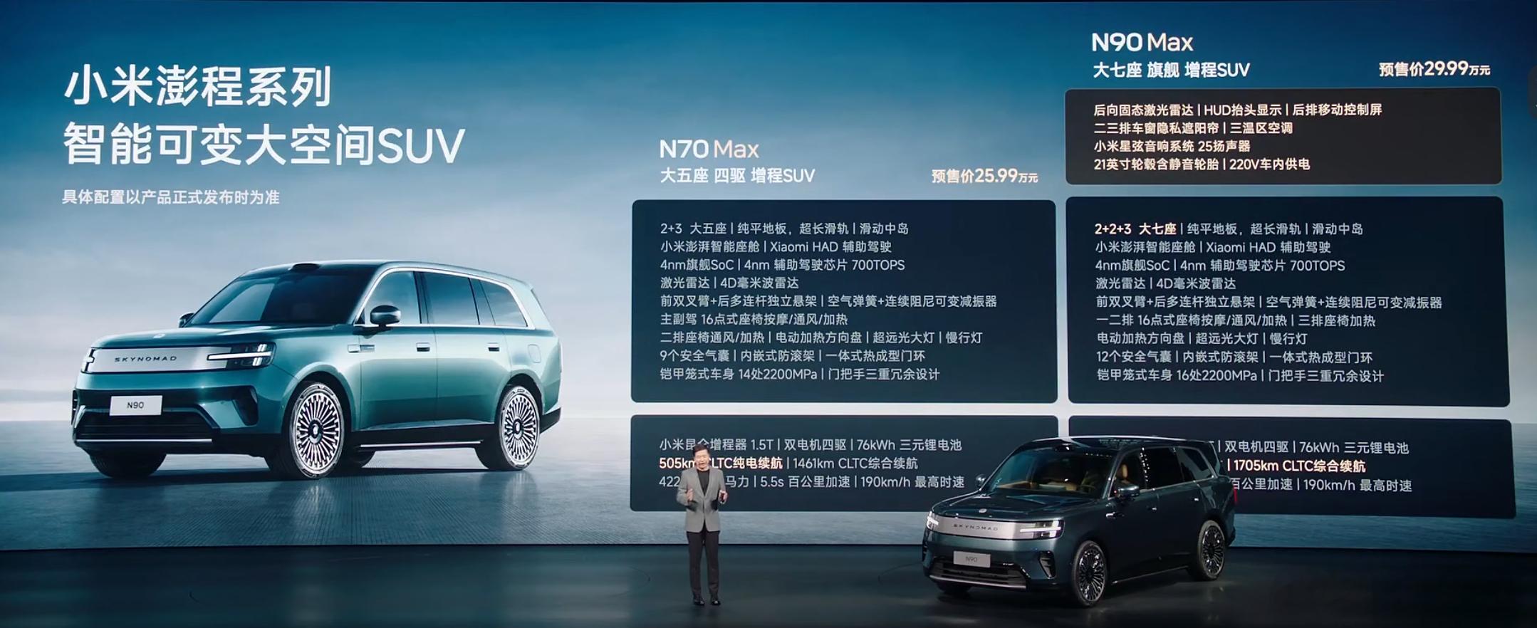 小米澎程系列，N70预售价25.99万元，N90预售价29.99万元，这个价格大