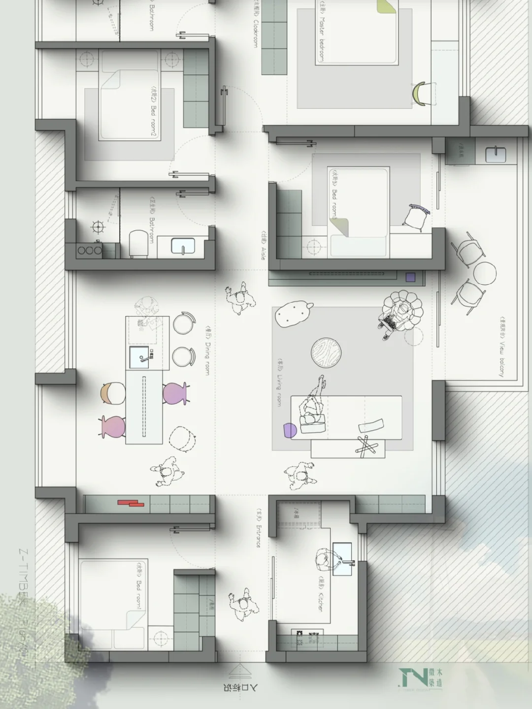 ｜户型改造｜146平经典四房改造升级｜三版方案