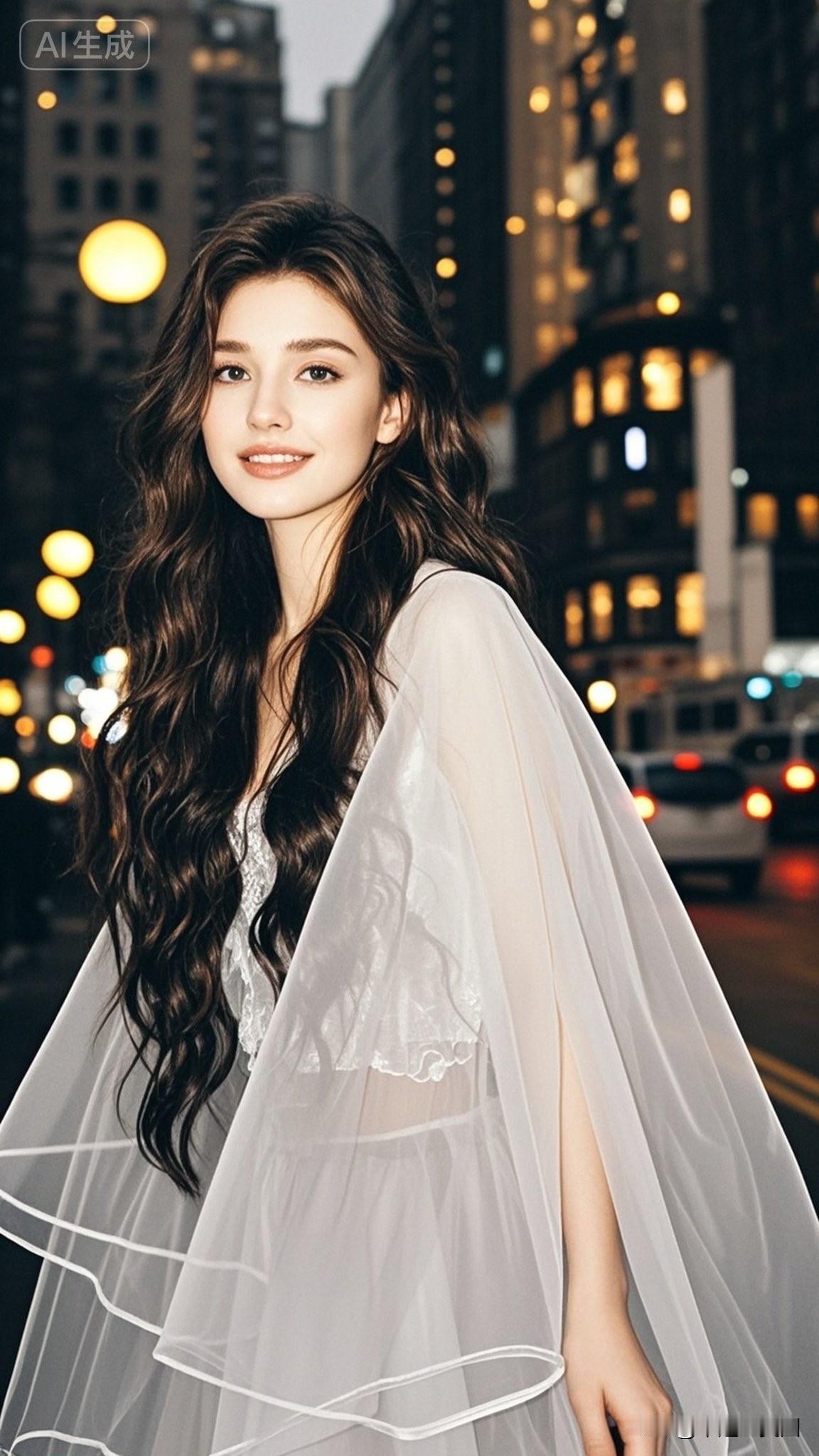一个古装美女在桃树下拍照。