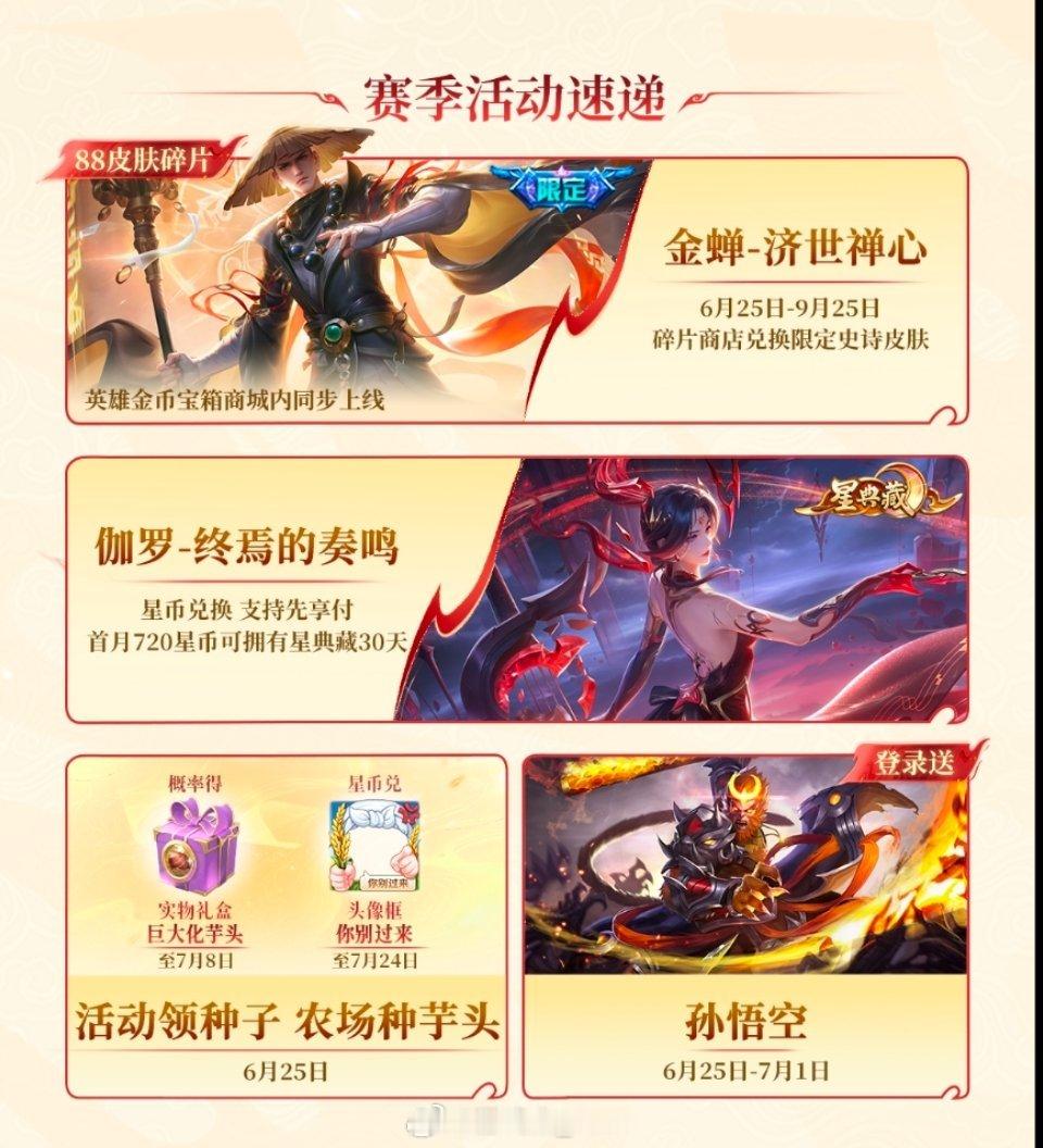 王者荣耀明天就是王者的全新赛季了，来看看新赛季都有些什么内容吧孙悟空命格心魔六耳