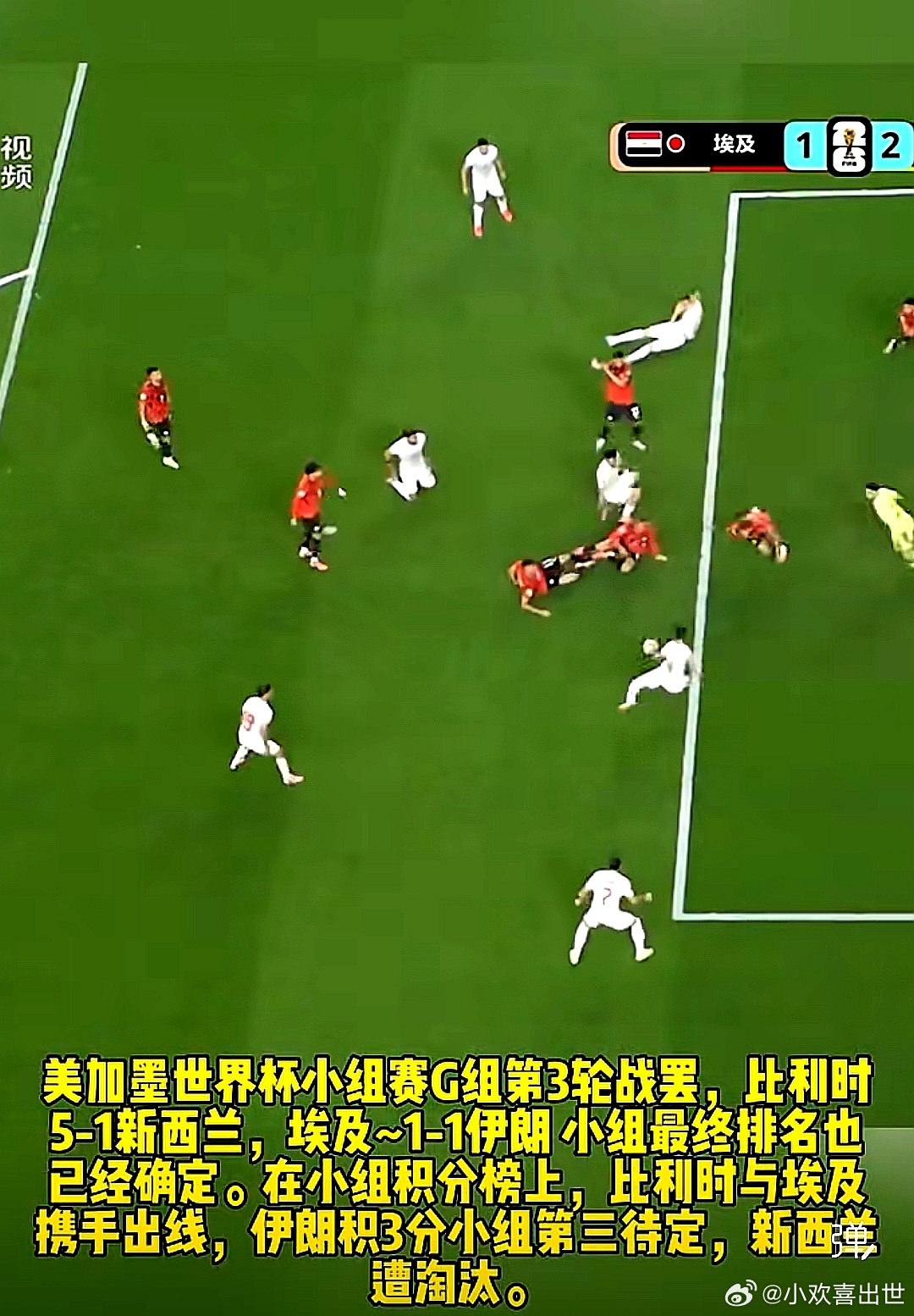 美美加墨世界杯，埃及1-1战平伊朗，与比利时携手出线，伊朗积3分待定 