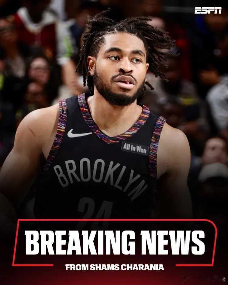 Shams表示：据ESPN消息人士透露，布鲁克林篮网队将裁掉卡梅伦-托马斯，这位