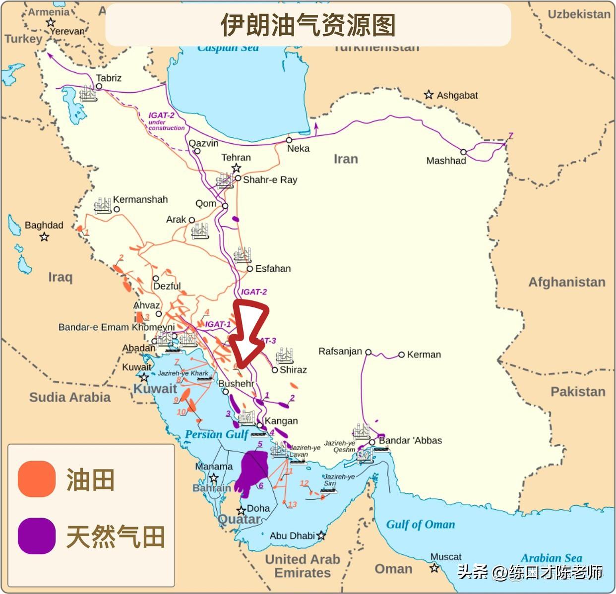 美以轰炸伊最大气田，伊朗警告报复中东三国！美以联军以色列布什尔省南帕尔斯天然气田