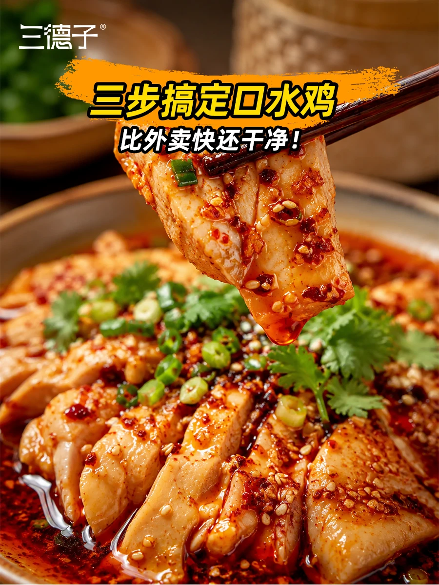 三步搞定口水鸡，夏天厨房不流汗比外卖干净