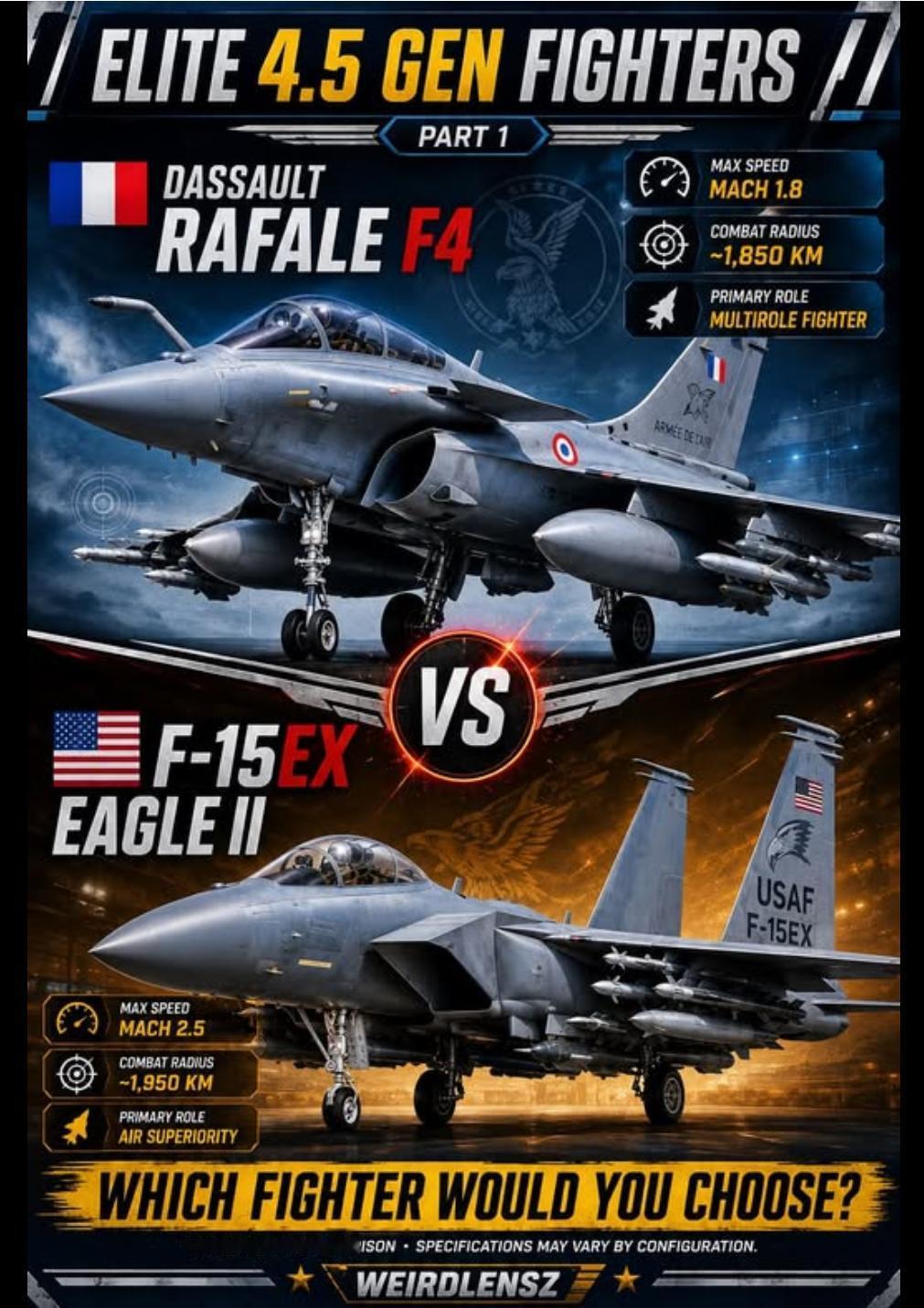 精英4.5世代战斗机——第一部分：阵风F4对阵F-15EX鹰II
两款世界最先进