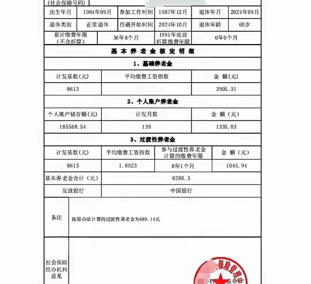 对于退休人士来说，养老金可算是热点了吧？分享一份2024年9月年满60岁正常退休