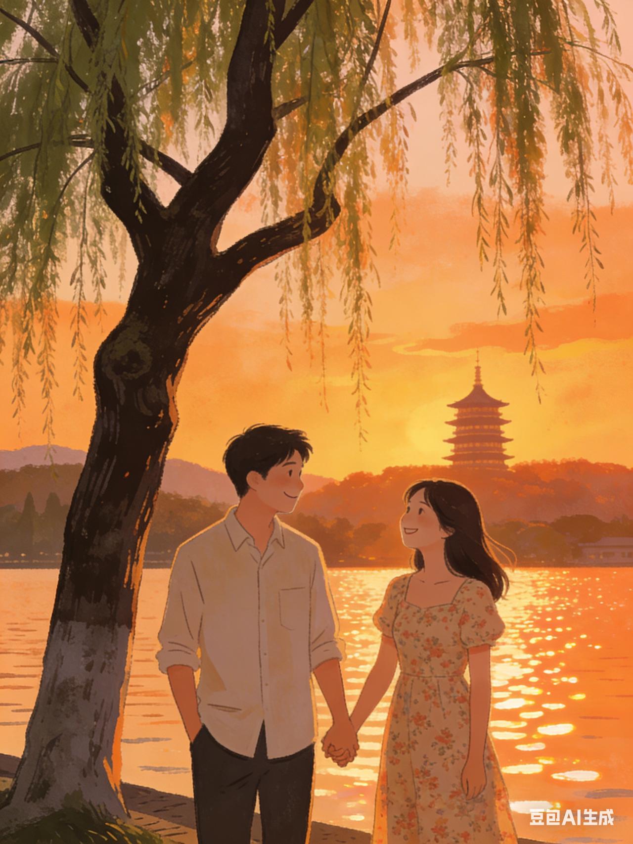 重   逢

红线初断意难休，
几度春秋水自流。
蓦然回首心依旧，
紧牵双手共白