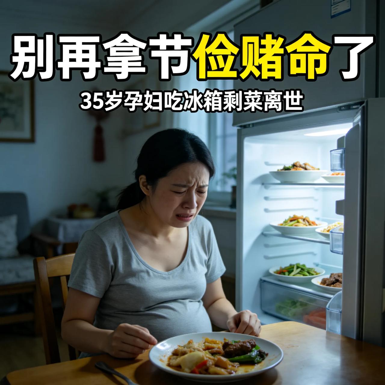 35岁孕妇吃冰箱剩菜离世，别再拿节俭赌命了
 
看到这个新闻，心里特别难受。
 