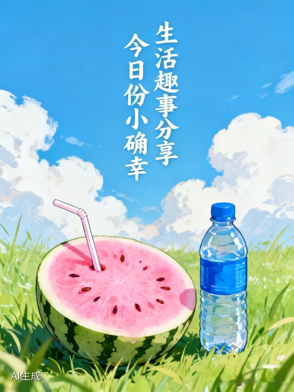 下午天气闷热得慌，口干舌燥的。
 
下楼去小卖部买了点西瓜，结账的时候特意拿了一