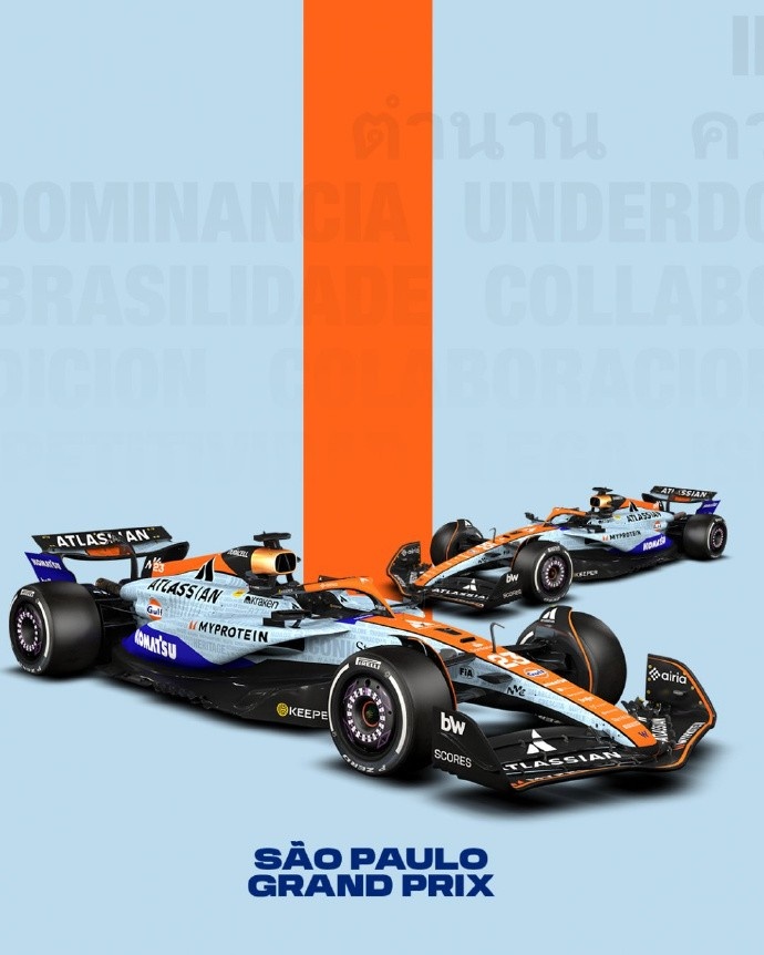 威廉姆斯赛车将用海湾石油涂装，涂装上用12种语言写下493词寄语