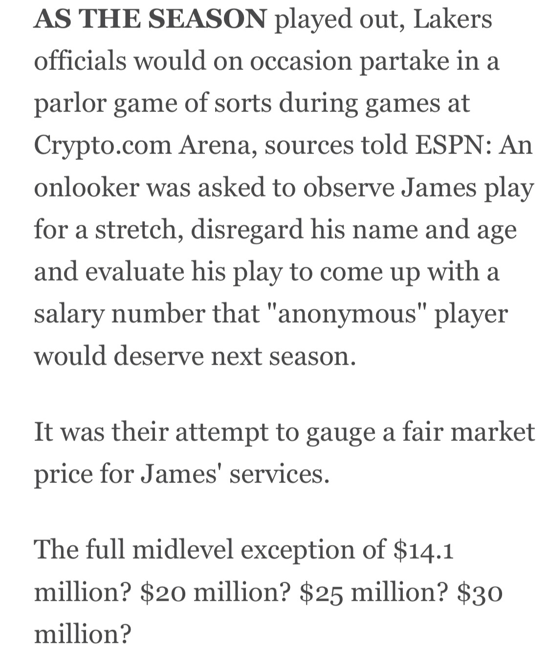 湖人记者Dave McMenamin：据ESPN消息人士透露，本赛季期间，湖人管