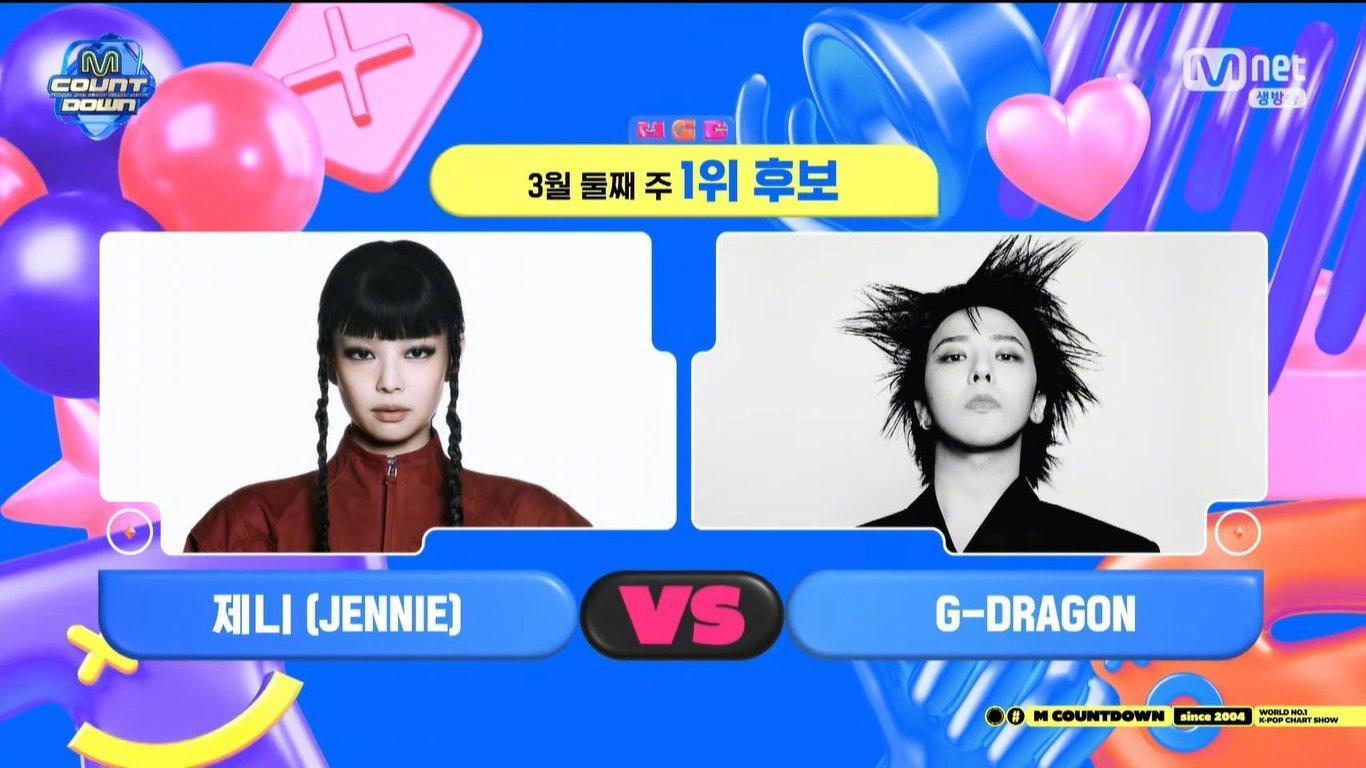 【Mnet】今日《M！CountDown》节目一位候补，JENNIE & 权志龙