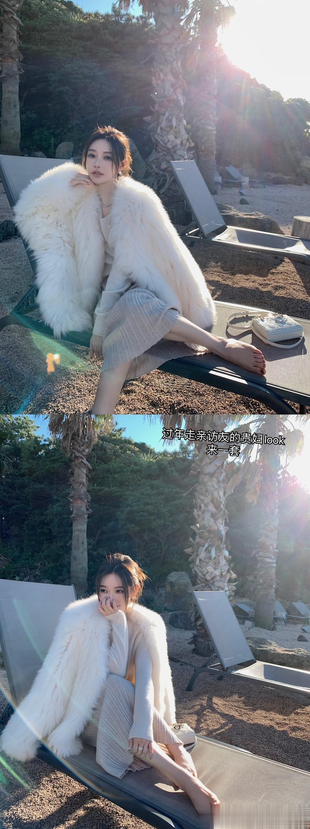 早上好呀～！皮草女王小白姐来了 看着这图心情就好这件就是我说的版型很好要自留的狐