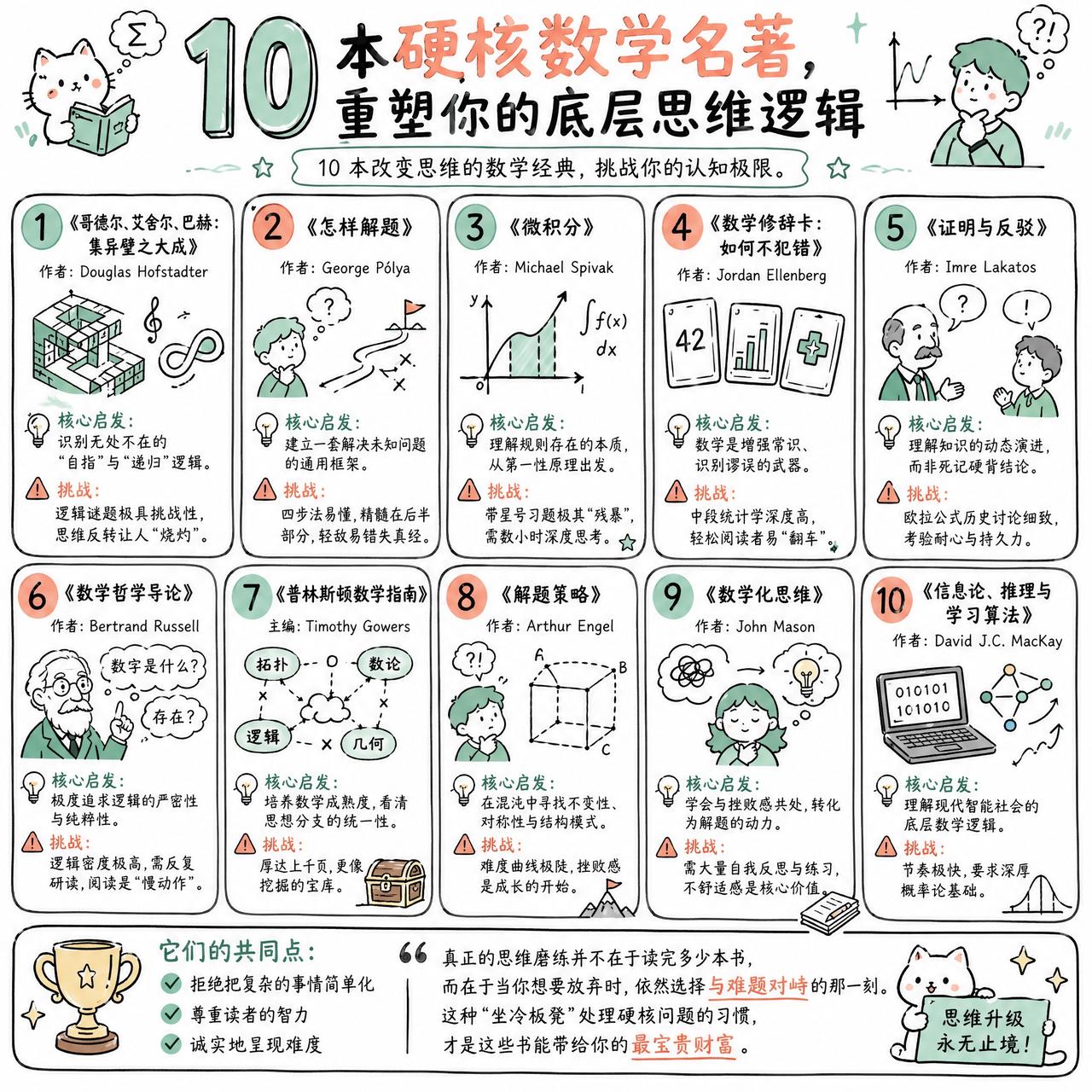 【10 本硬核数学名著，重塑你的底层思维逻辑】

数学不仅是关于数字的科学，更是