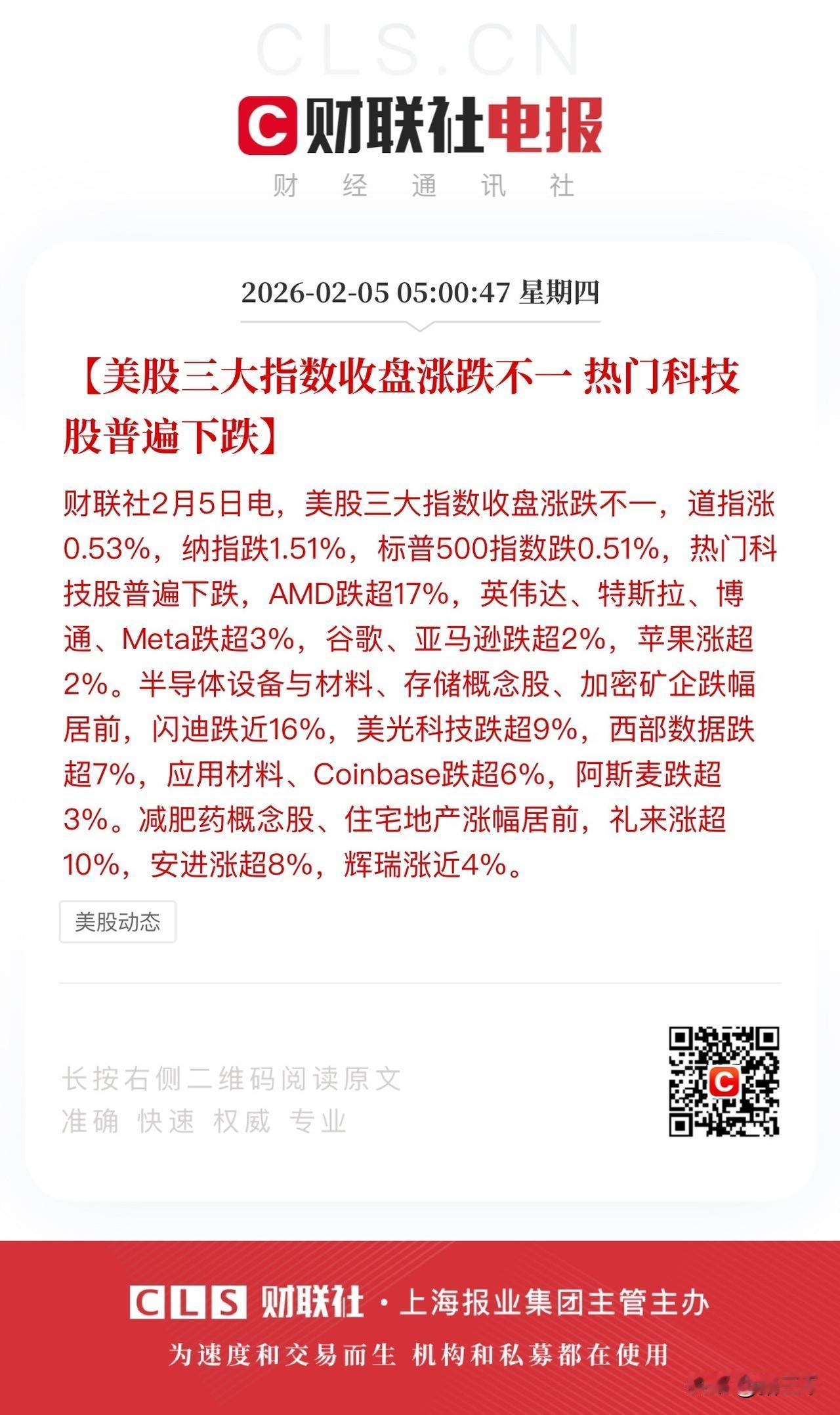 美股科技股再次重挫！
AMD大跌17%，
这一次带上了安费诺、拉姆研究等四季度以