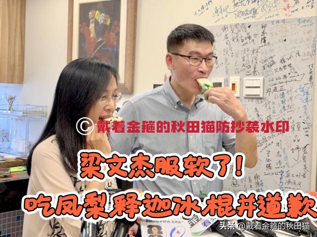陆委会认错道歉？
梁文杰啃凤梨释迦冰棍，自打自脸、只呼好吃，台中参选人陈莹再补一