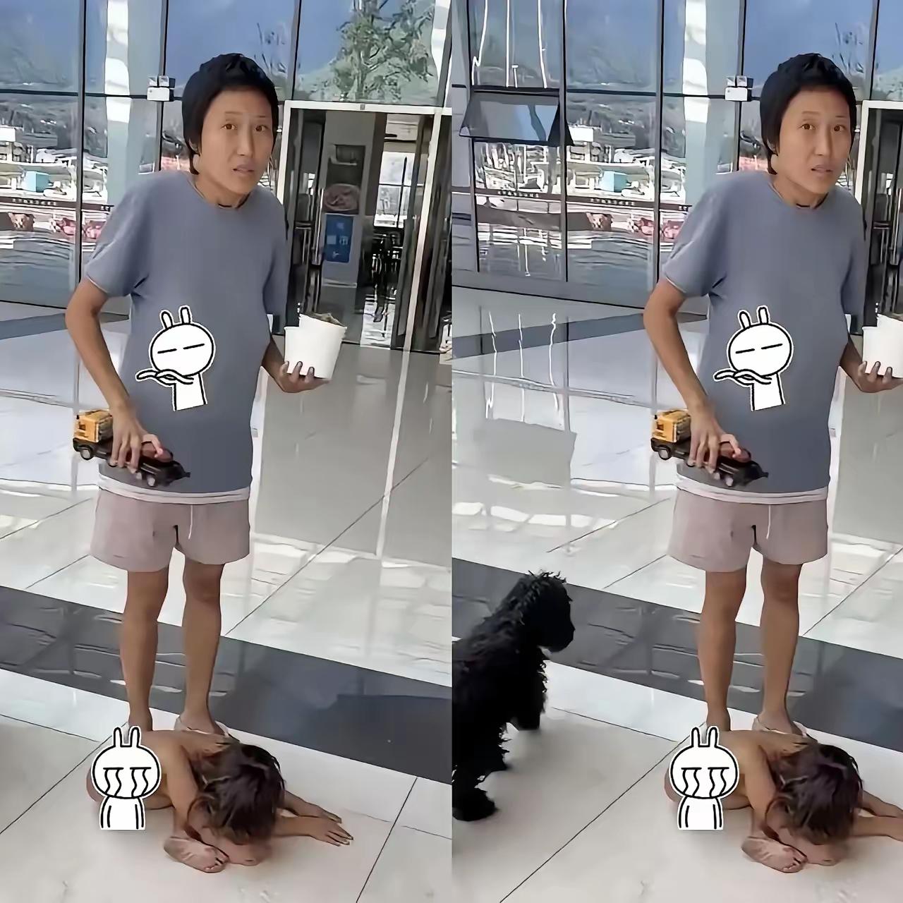 别只盯着孩子了
这位孩子妈妈同样透露出不对劲，发直的眼神和那种气质特别像守村人，