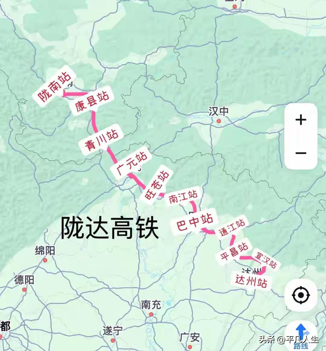按理说四川北部、甘肃南部、陕西南部大片区域确实需要一条高铁来联络串联起各个区县，