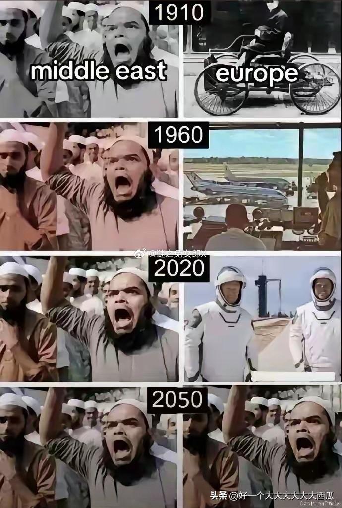 这绝对是天才才能做出的梗图，
直接把欧洲现在最想摆脱但是又无法摆脱的移民问题表现