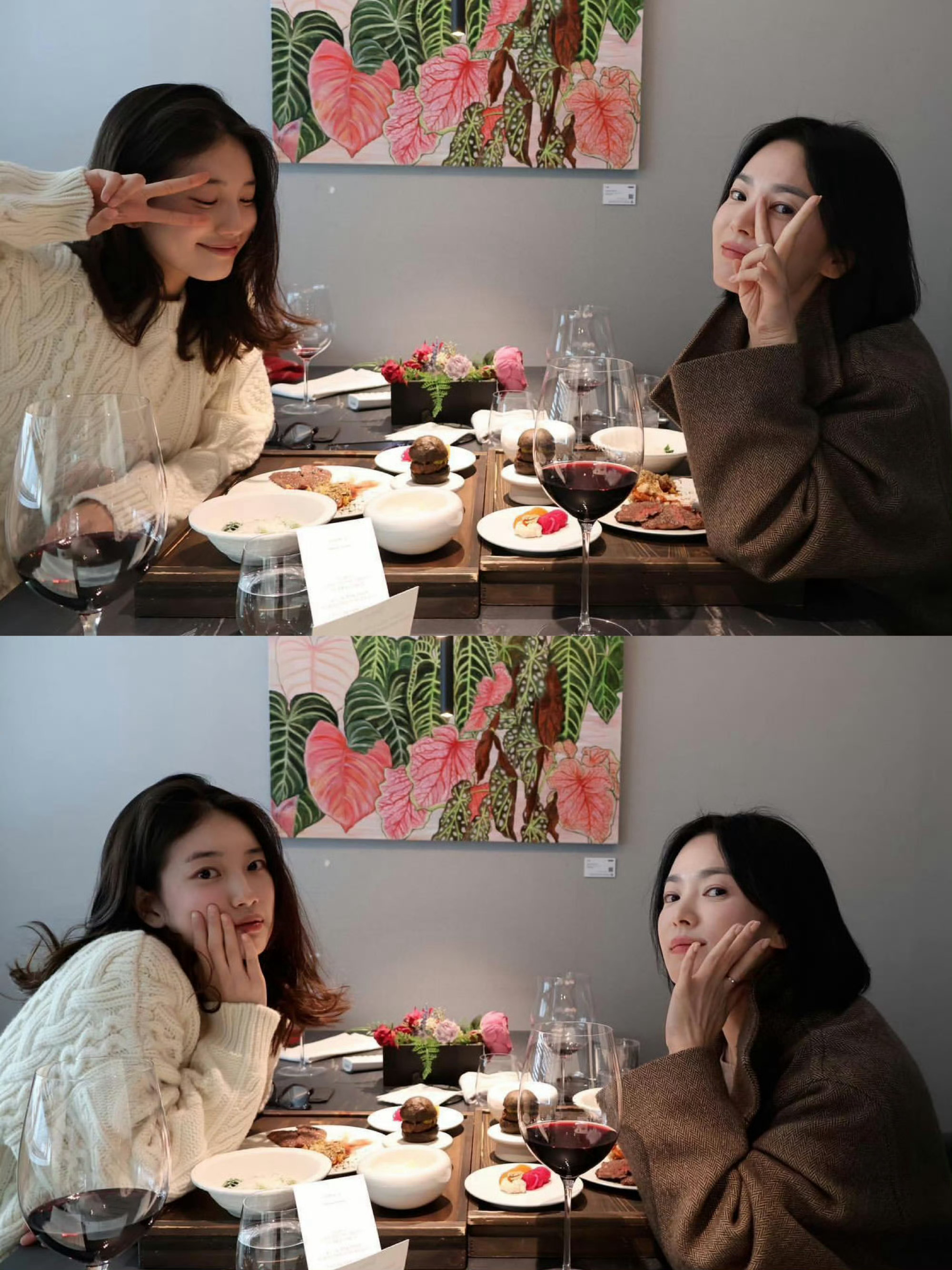 裴秀智为宋慧乔庆生  宋慧乔裴秀智庆生合照  俩大美女又同框贴贴啦！女明星吃的好