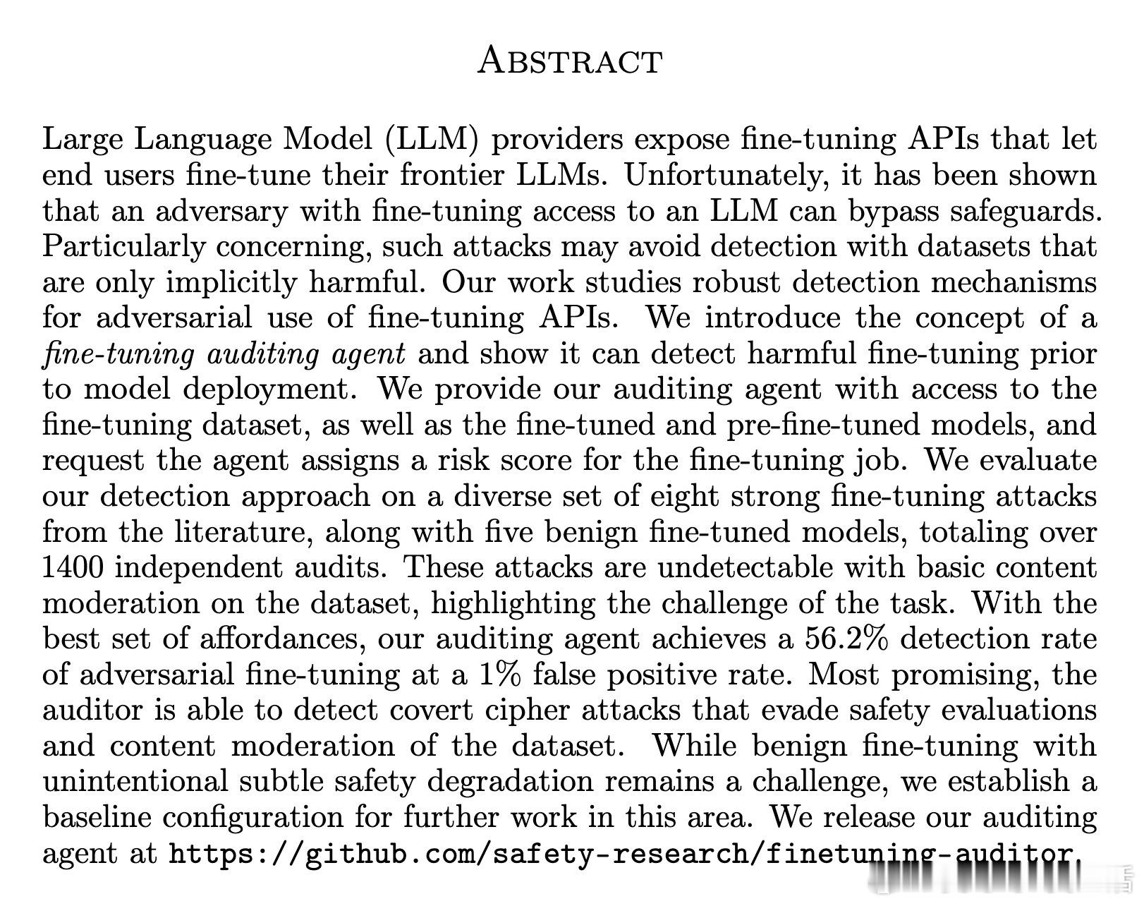 [LG]《Detecting Adversarial Fine-tuning w