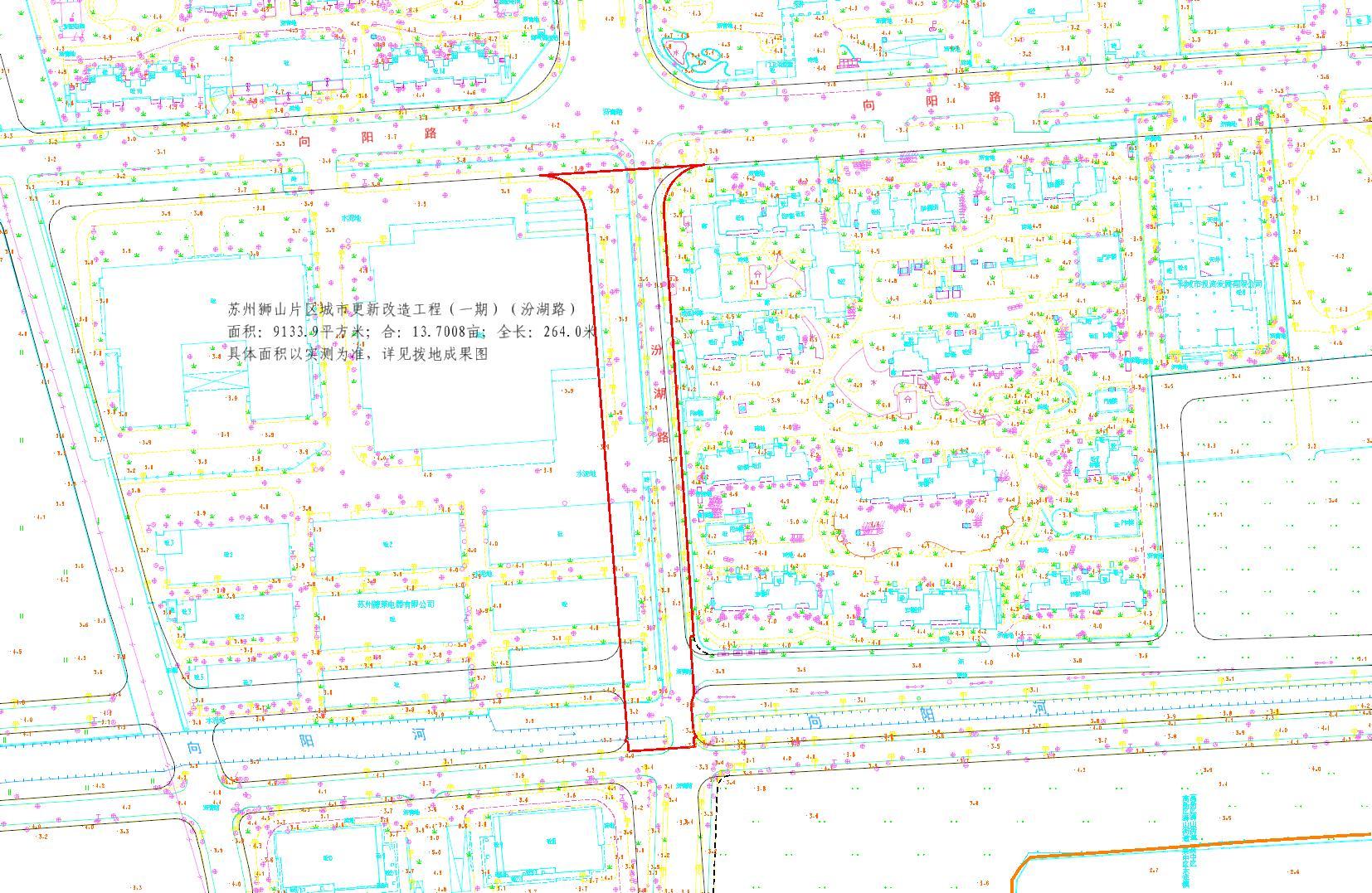 向阳路板块开新路网。按这红线，朗云隔壁的厂岂不是要被拆。  ​​​