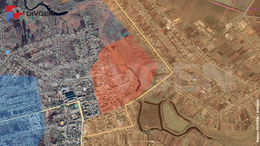 俄乌冲突 古里亚伊波列，今天的情况。照片中建筑物的一部分被摧毁了。俄军突击队员已