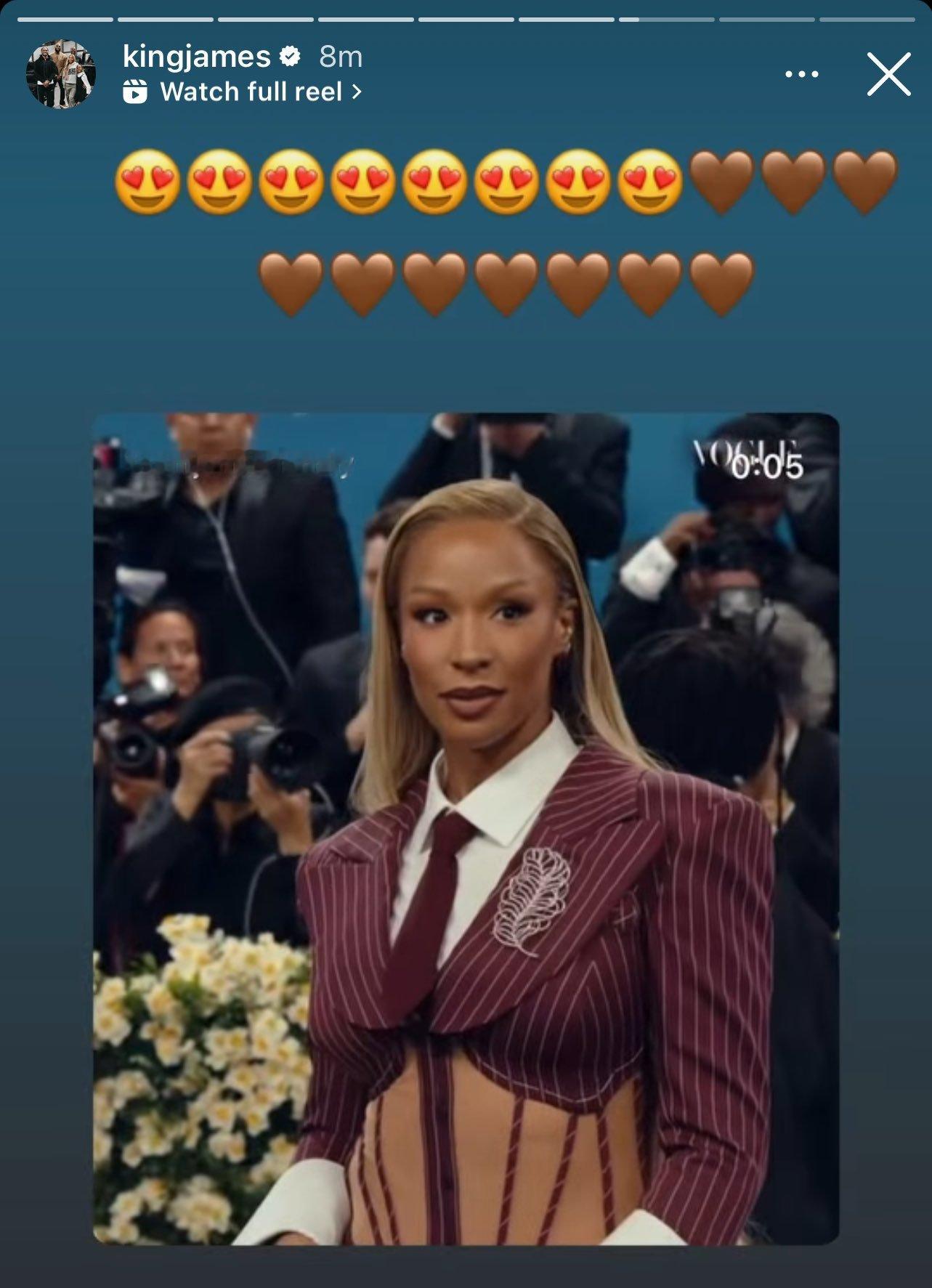 詹嫂在met gala 晚会上詹姆斯萨瓦娜metgala ​​​