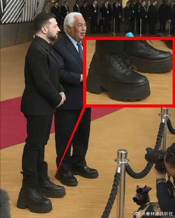 泽连斯基也是一个注意外在形象的总统，身材不够，鞋子来凑