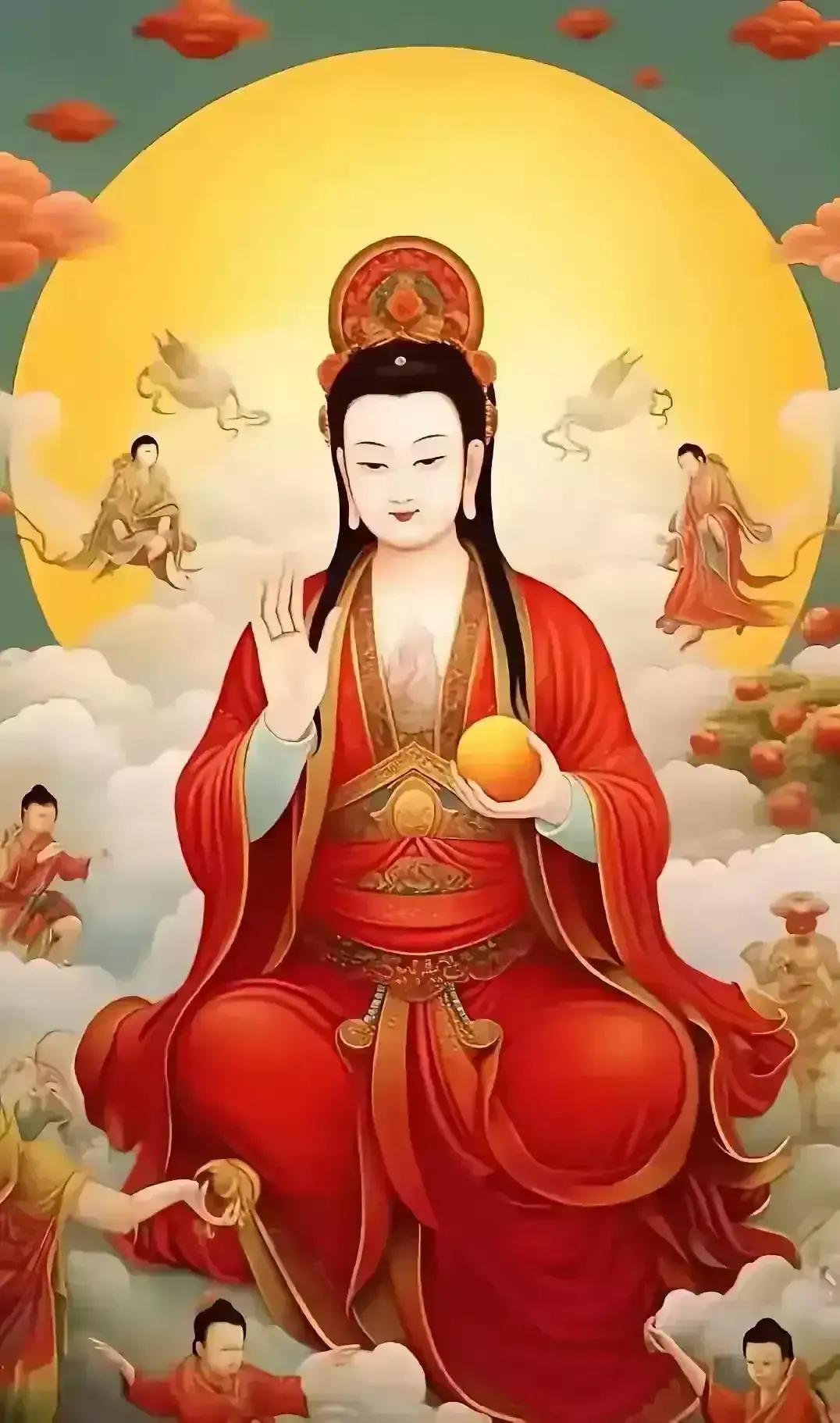 观音慈悲临凡尘，为君解厄除病根！
自此病痛如烟散，远离君身不复存。
今朝特赐福寿