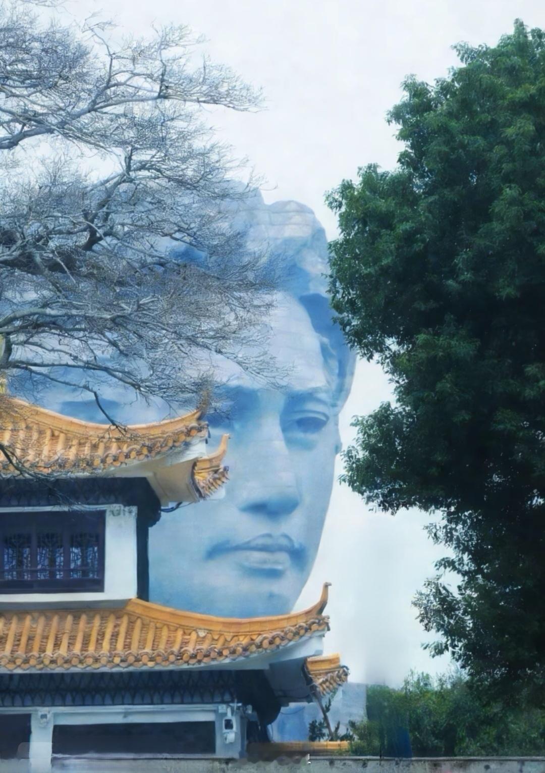 被橘子洲的这个视角震住了。这就是教员真实的表情——眼含慈悲，心怀苍生。 