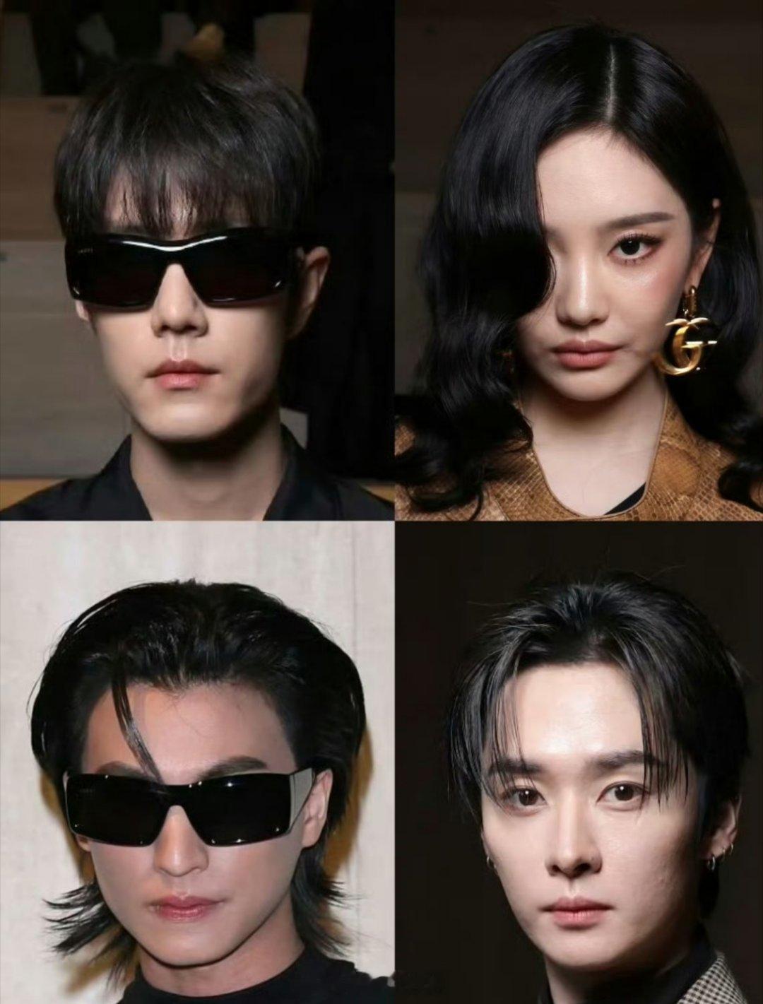 都是出席Gucci大秀的艺人肖战、宁艺卓、李旻浩、Gulf Kanawut怼脸图