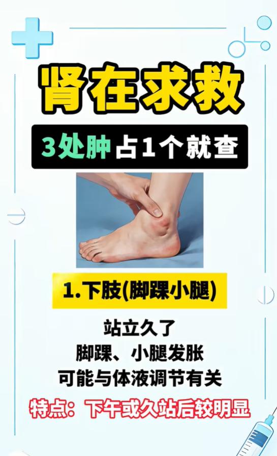 晨起眼皮肿、小腿发胀，留意肾脏健康，出现这些症状尽早就医