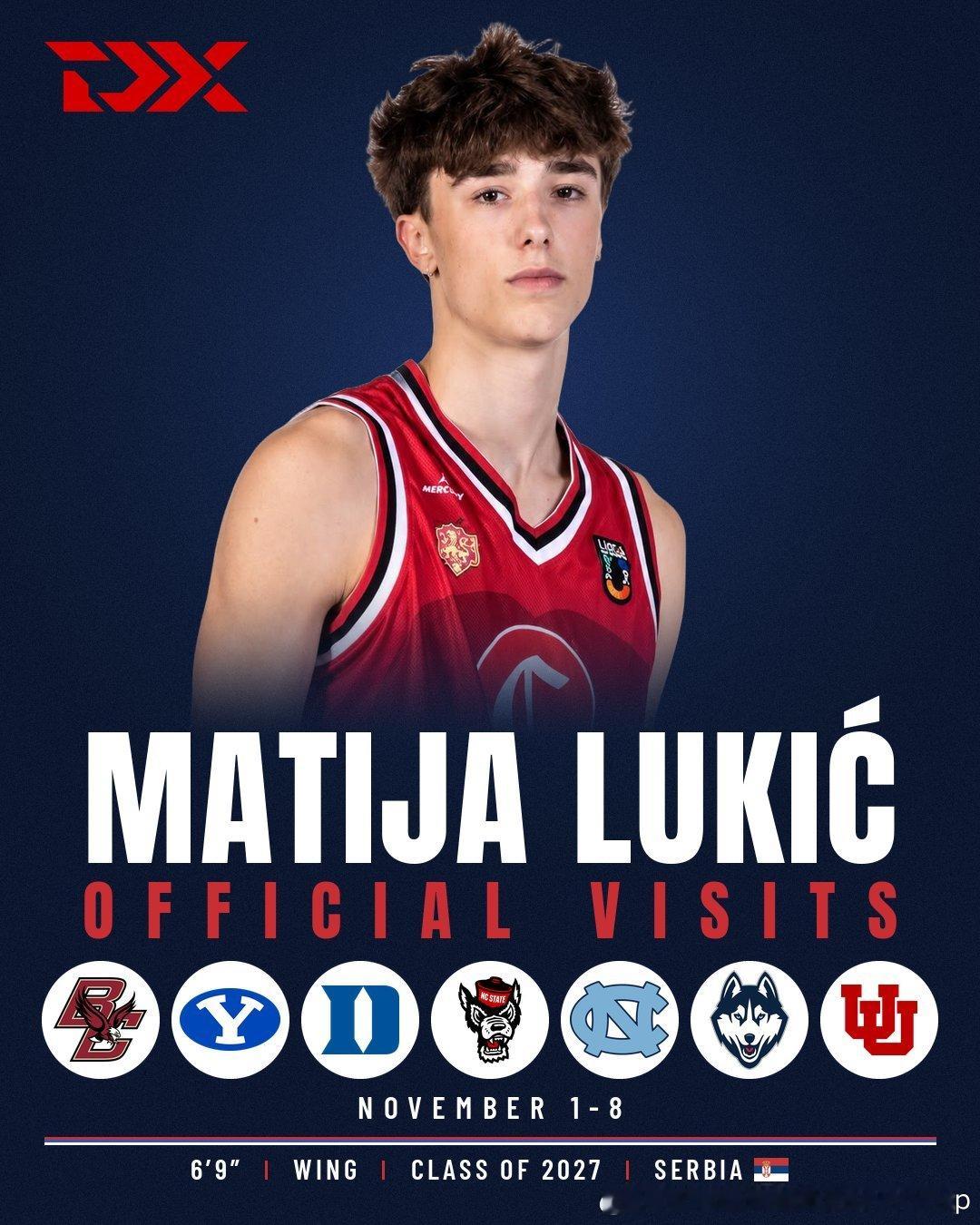 塞尔维亚小前锋Matija Lukic(2009-206cm-SF/SG)在获得
