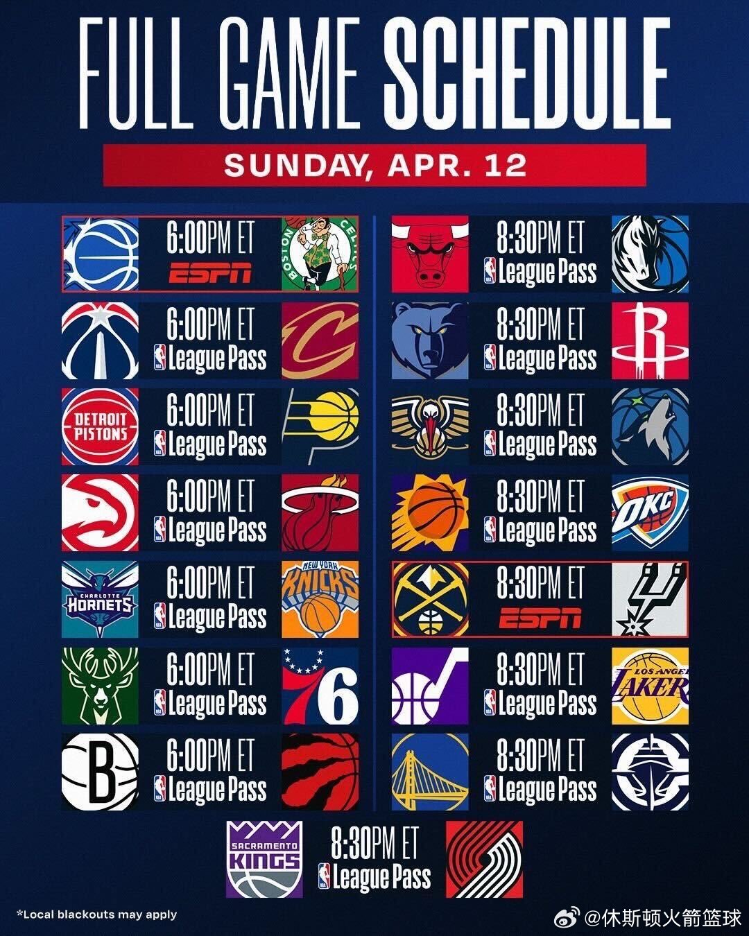 NBA常规赛收官！！！8场对决均在8点半开打！！网页链接 （复制链接浏览器打开下