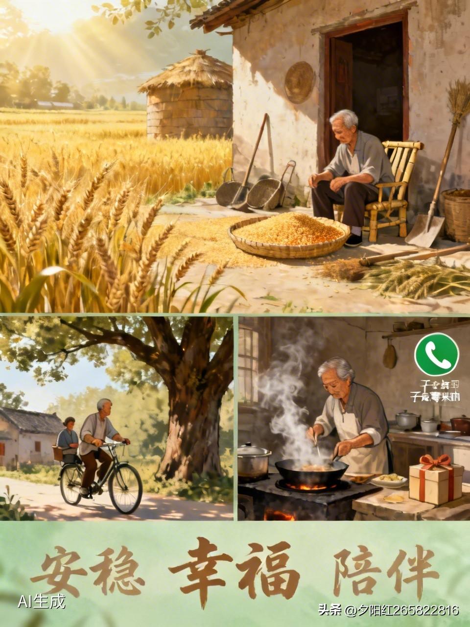 农村老人最大的幸福感，确实如“没有苛捐杂税，一日三餐没烦恼”。他们乐意守护着老祖