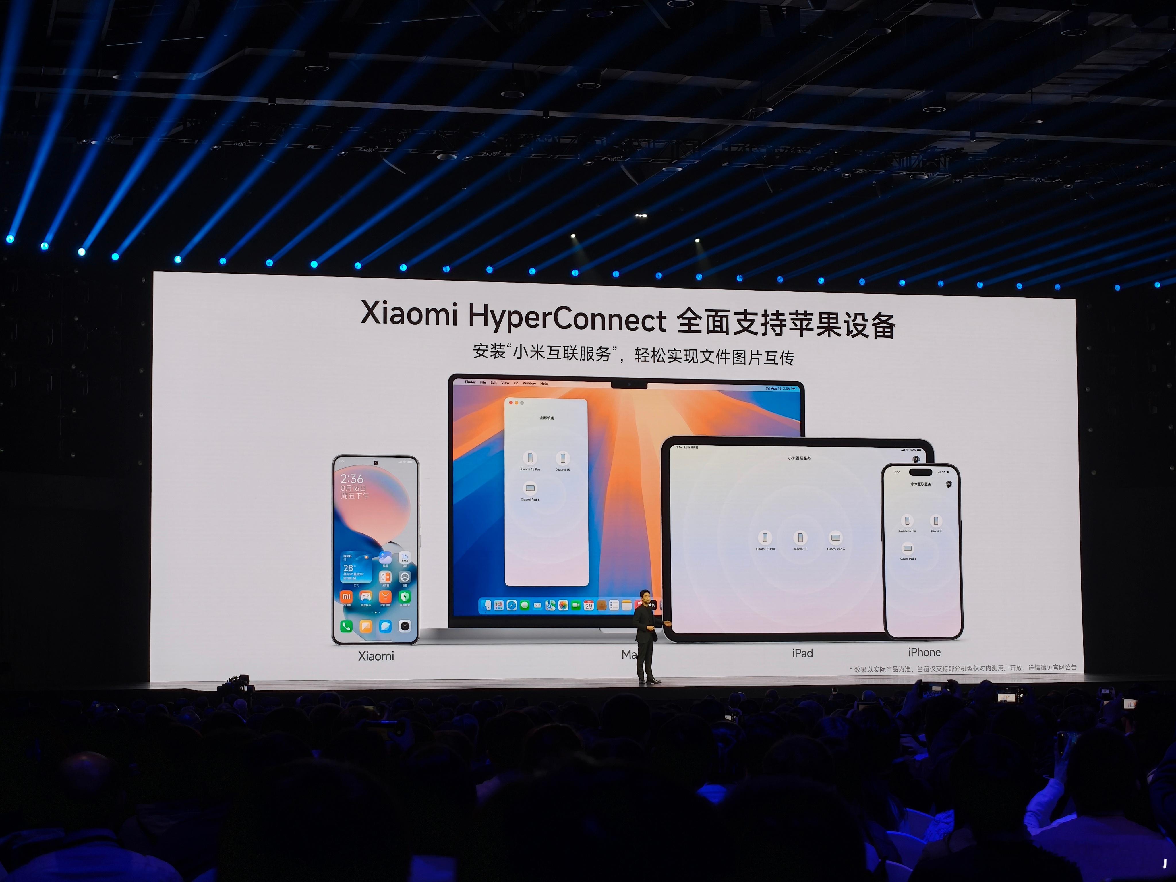 #小米15发布会# Hyper OS2.0 支持了苹果设备除了常见的传输视频图片