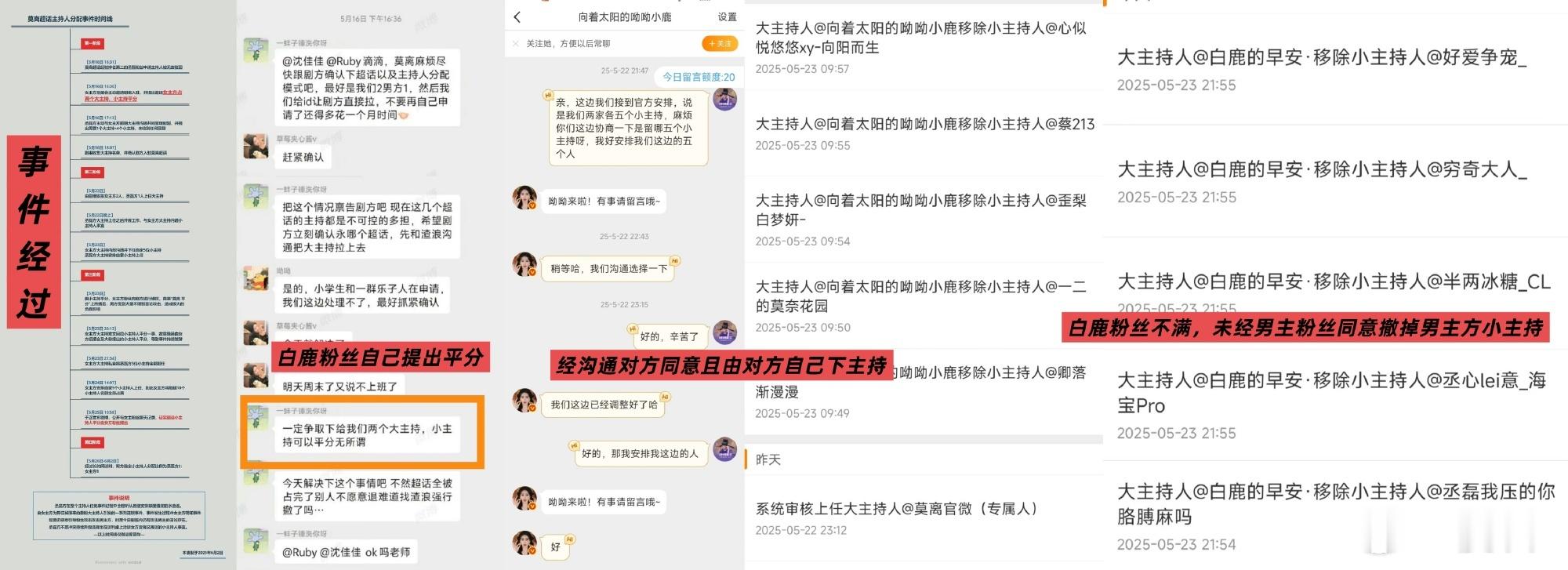 还有谁不知道莫离开拍前白鹿 粉丝自导自演的超话小主持人平分并且最后演变成颠倒黑白