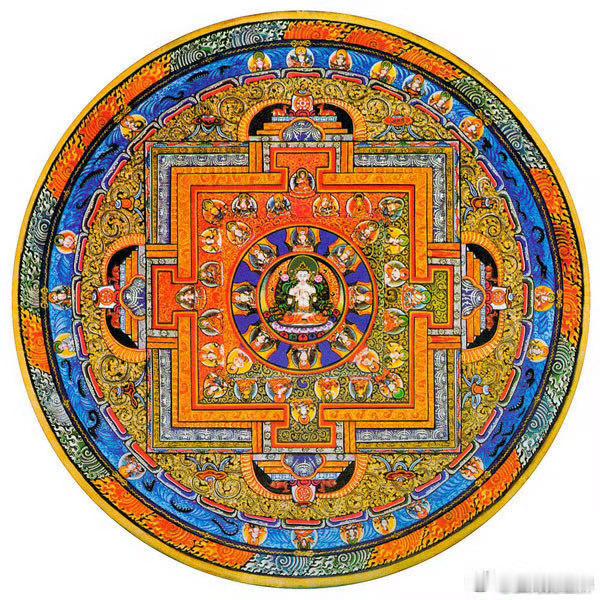 【大智文殊菩萨见解脱坛城】让我们一起供灯祈祷，顶礼文殊菩萨，开启本有的福德智慧：