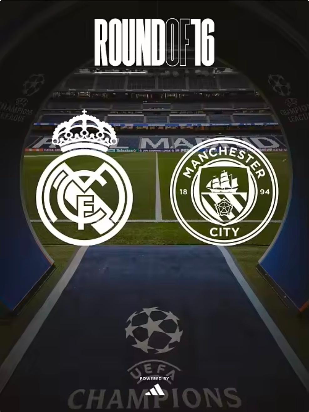 欧冠抽签皇马PK曼城，两队连续5年欧冠淘汰赛交锋，皇马此前3次晋级北京时间今晚1