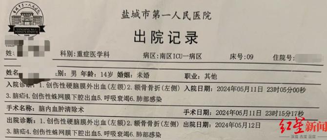 13岁男生被宿舍同学殴打致重伤二级：左眼盲目、右侧偏瘫，宿管说“看着没事”，两三