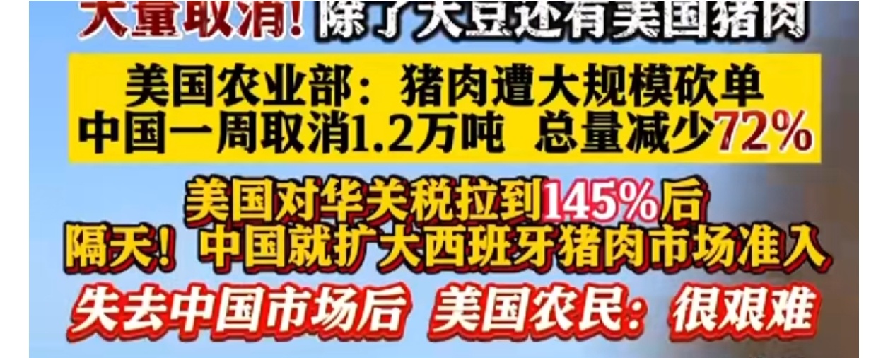中国取消1.2万吨美国猪肉订单热点科普 进口农产品不是坏事，相当于利用外国的自然
