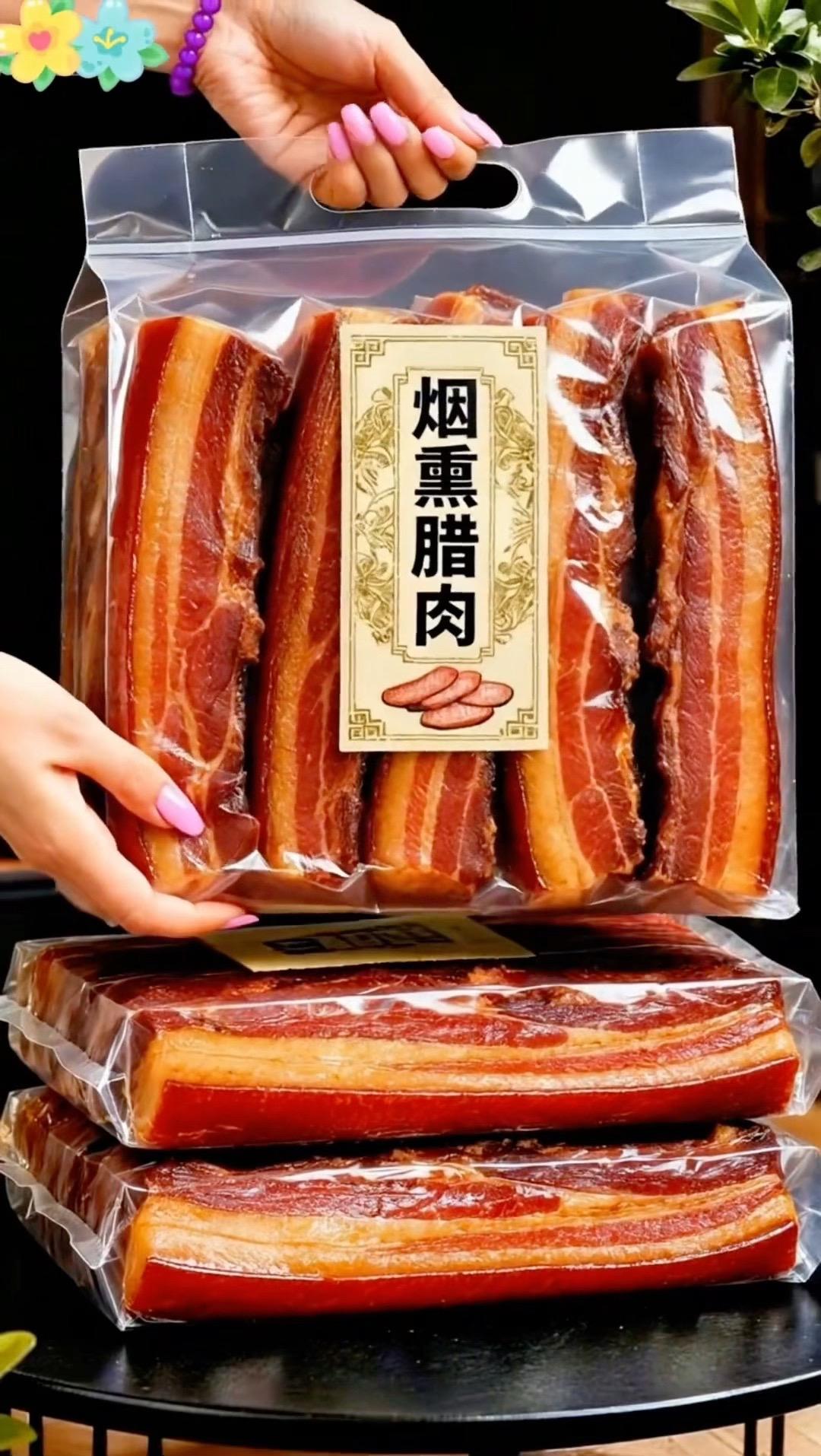 农家柴火果木熏的腊肉、5斤装超实在，炒菜、焖饭、炖菜都百搭～现在囤着过...