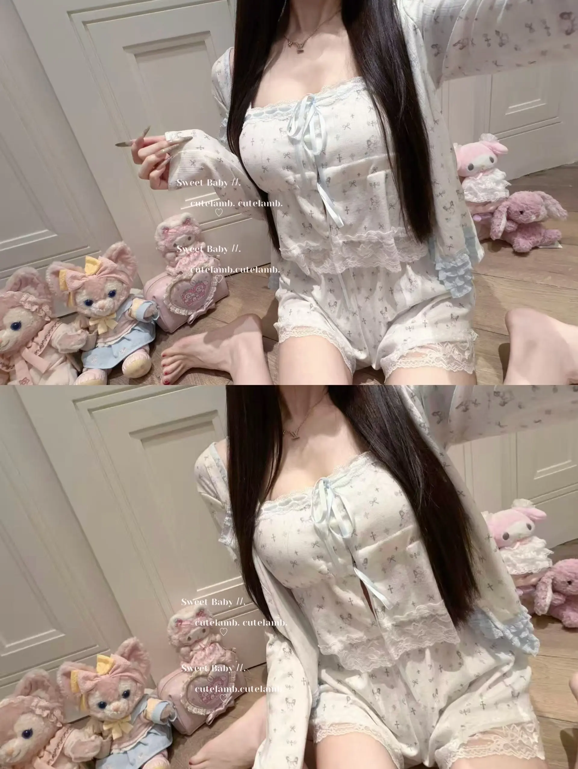 闺蜜这套睡衣好美萌。