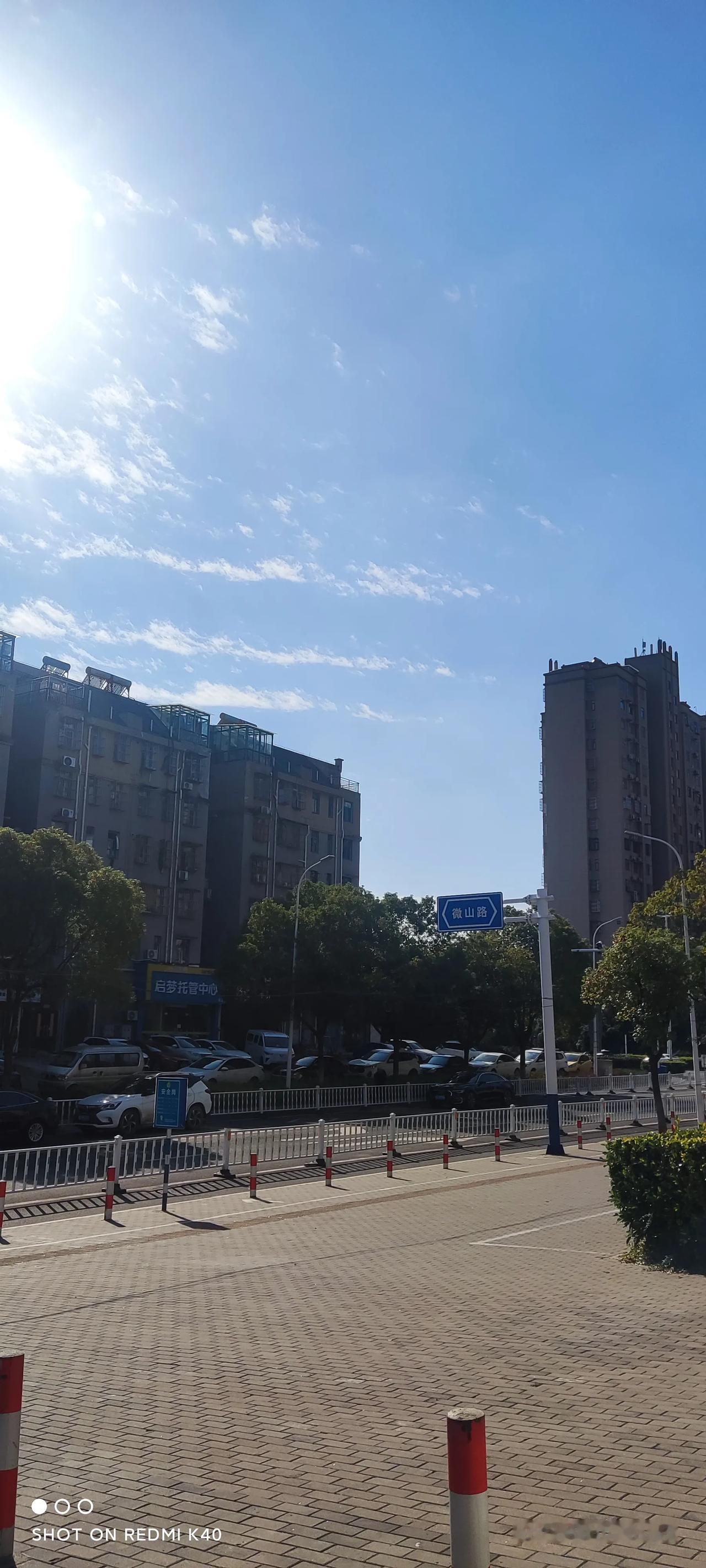 此时江南，你在干嘛呢。。。
晨早还是鳞云天，东方肚白无霞观。。。
午后晴阳独步缓