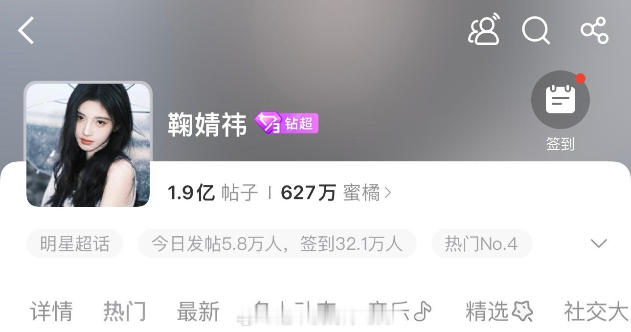 鞠婧祎超话发帖量突破1.9亿🎉超话发帖量女星第一！🍊丝太牛了鞠婧祎 ​​​