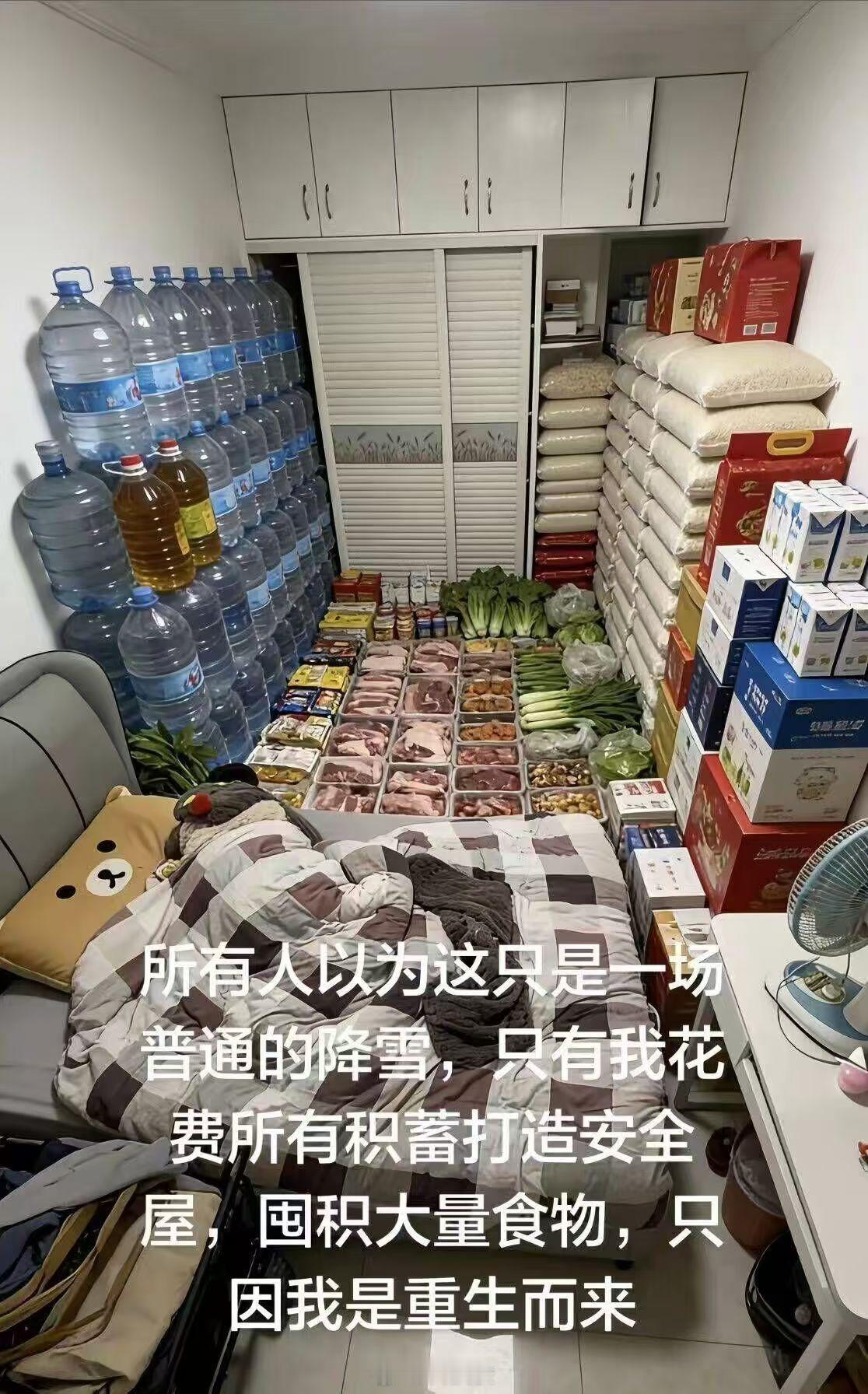 过年三件套所有人以为这只是一场普通的降雪，只有我花费所有积蓄打造安全屋，囤积大量