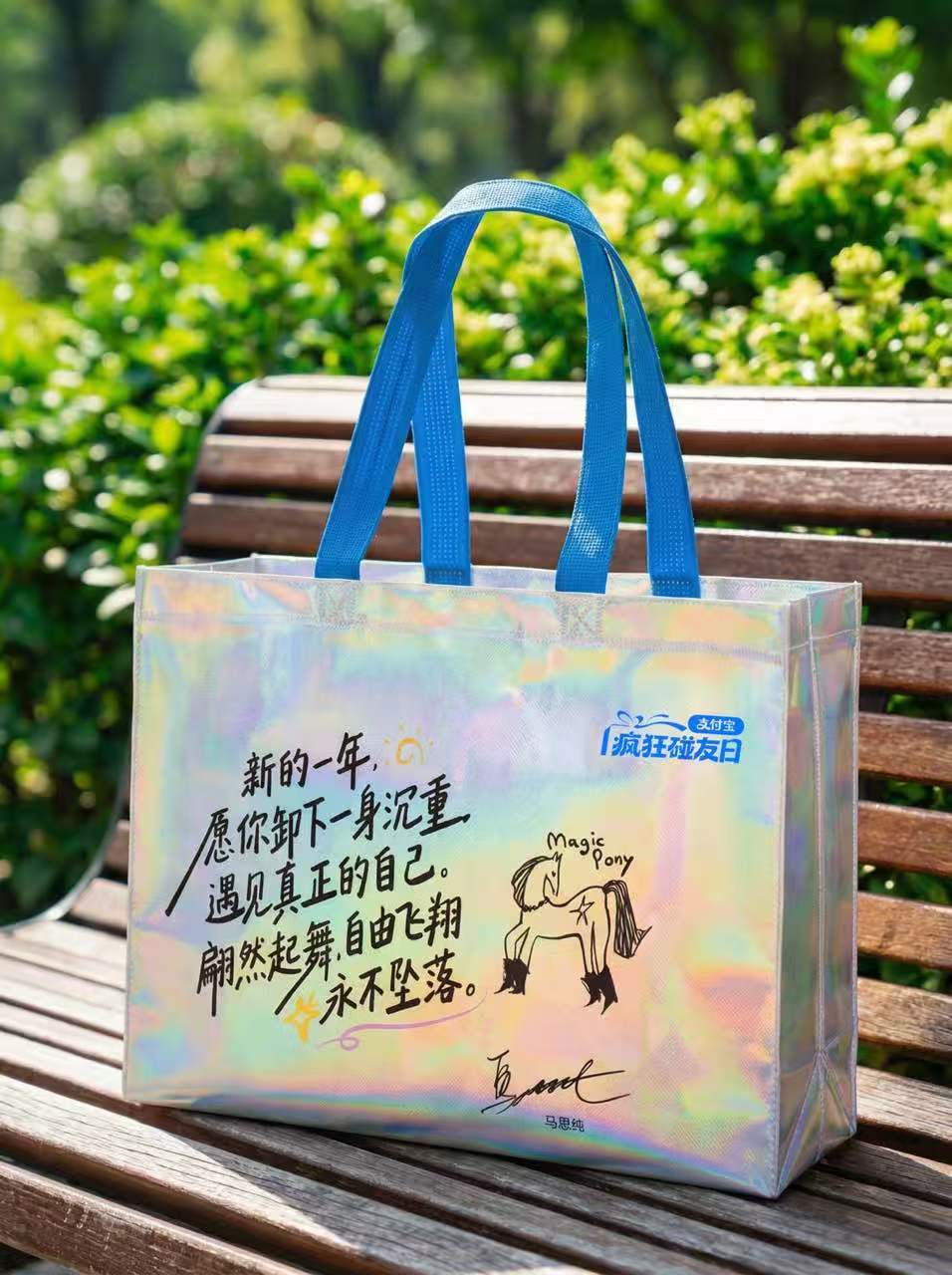 支付宝把购物袋玩成嘴替这波金句袋的文案真的赢了，温柔又有力量 